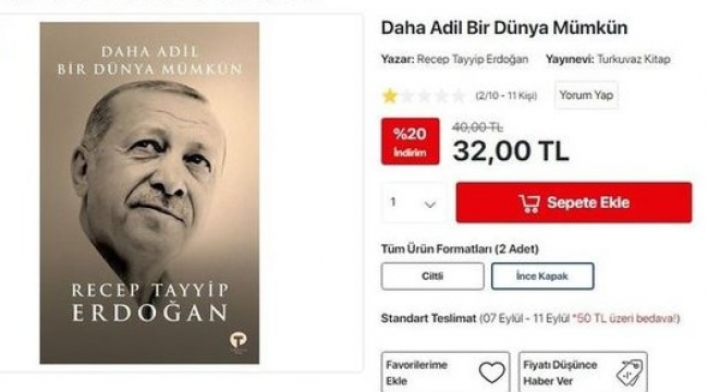 Erdoğan'dan , "daha adil bir dünya mümkün" kitabı