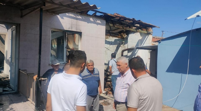 Evi yanan vatandaşın yardımına başkan Bilgin koştu