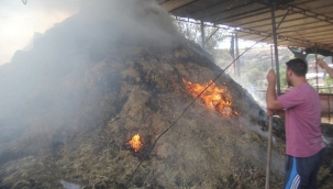 Kopan elektrik telleri samanları yaktı