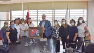 Kursiyerler başkan Dutlulu'yu ziyaret etti