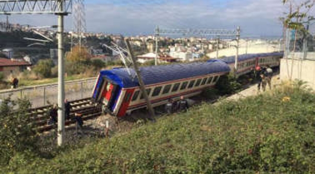 Gebze'de boş vagonlar raydan çıktı