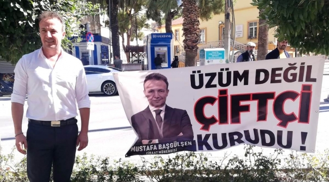 Ziraat mühendisinden üzüm protestosu