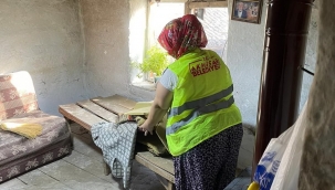 Akhisar belediyesi evde bakım ve temizlik hizmetleri ekibi çalışıyor