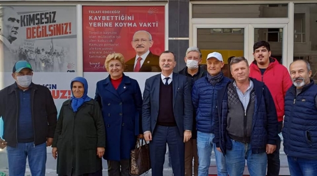 CHP'liler Selendi'de esnaf ziyaretinde