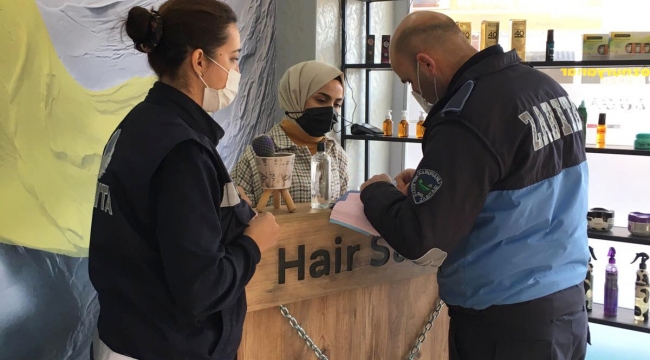  Zabıta bayan kuaförleri denetledi