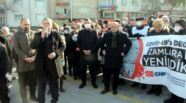 CHP'den 'Covid-19'a değil, elektrik faturalarına yenildik'eylemi