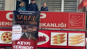 CHP binalarına pankart asıldı