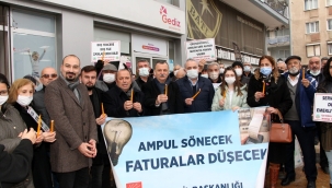CHP, yüksek elektrik faturalarını mumla protesto etti