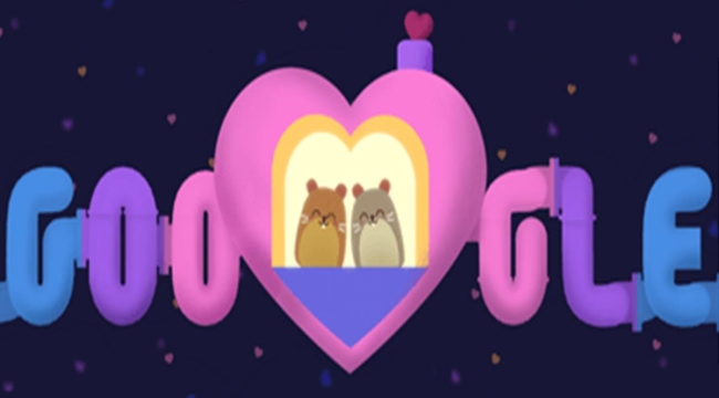 Google sevgililer günü doodle yaptı