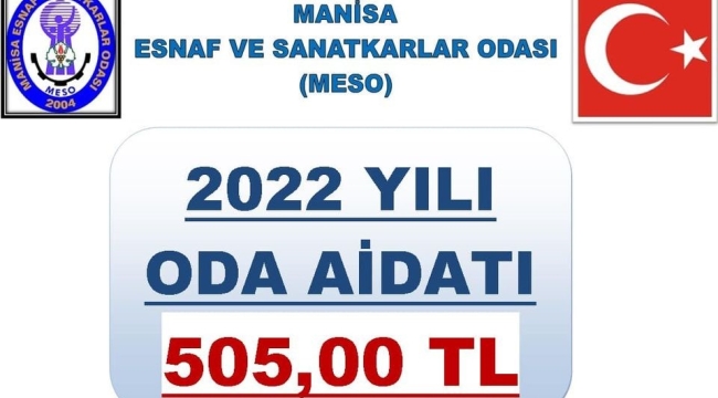 Manisa esnaf ve sanatkarlar odası aidatları zamlandı
