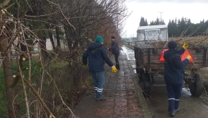 Saruhanlı belediyesinde park bahçe temizliği