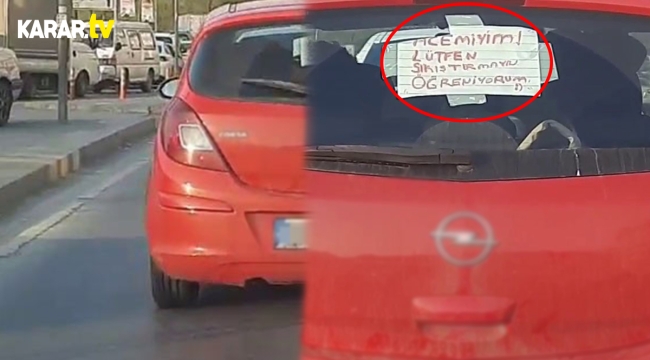 Sürücüden'acemiyim'uyarısı