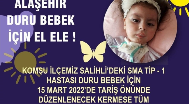 Alakoop'tan SMA hastası Duru bebek için kermes 