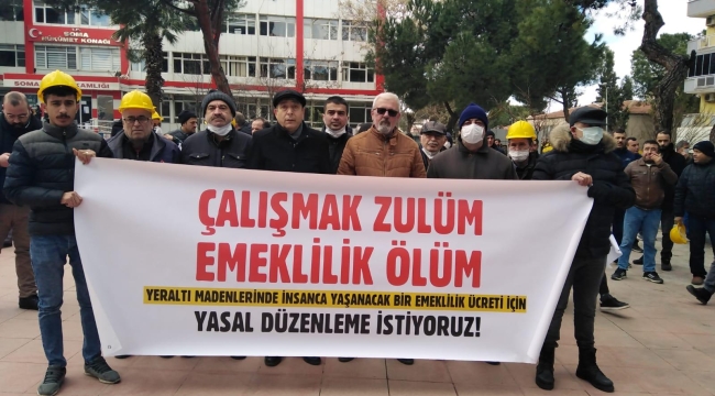 Madenciler "çalışmak zulüm, emeklilik ölüm" haykırdı