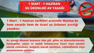  Manisa'da su ürünleri av yasağı başlıyor