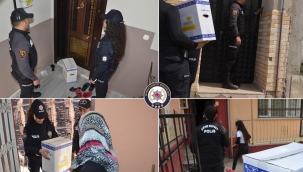 Polis eşleri derneğinden gıda yardımı