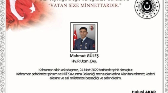 Silah kazasında yaralanan asker şehit oldu