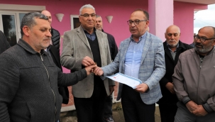 Başkan Akın,kamulaştırdı tapusunu ve anahtarı muhtara teslim etti