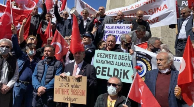 Emekli polisler Ankara'da 3600 ek gösterge eyleminde