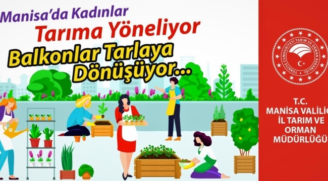 Manisa'da kadınlar tarıma yöneliyor,balkonlar tarlaya dönüşüyor