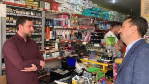 Selendi'de esnafları gezen Başevirgen,bir dokundu bin ah işitti
