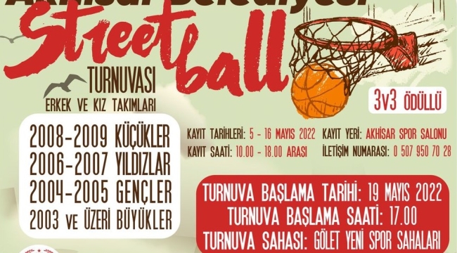 Akhisar'da sokak basketbol turnuvası