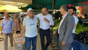 CHP'liler pazarcı esnafı dinledi