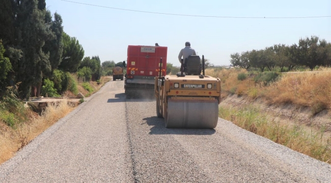 Turgutlu'da asfalt serim çalışması