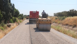 Turgutlu'da asfalt serim çalışması