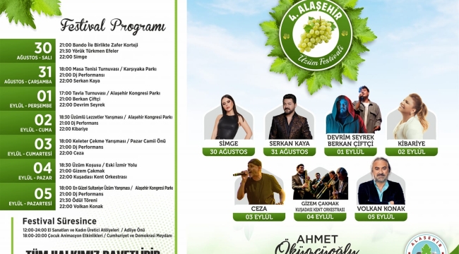Alaşehir'de festival zamanı