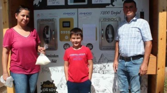  Alaşehir'de sütmatikten süt satışı başladı 