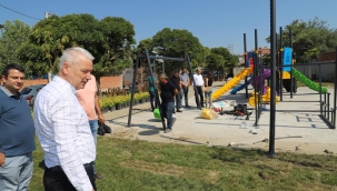 Başkan Bilgin yapımı süren Mütevelli parkını gezdi