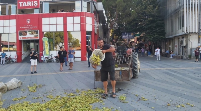 Protestocu üreticiyi başkan öküzcüoğlu sakınleştirdi
