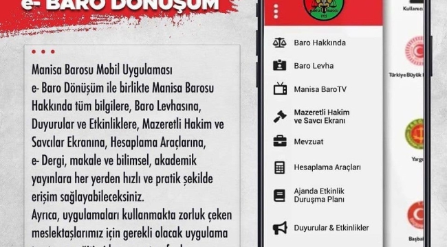 Manisa Barosu mobil uygulaması başladı