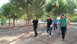 Saruhanlı 19 mayıs parkında yapım çalışmaları sürüyor