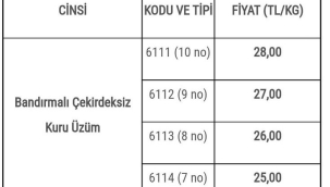 Tarış ve TMO'dan üzüm alımları açıklaması