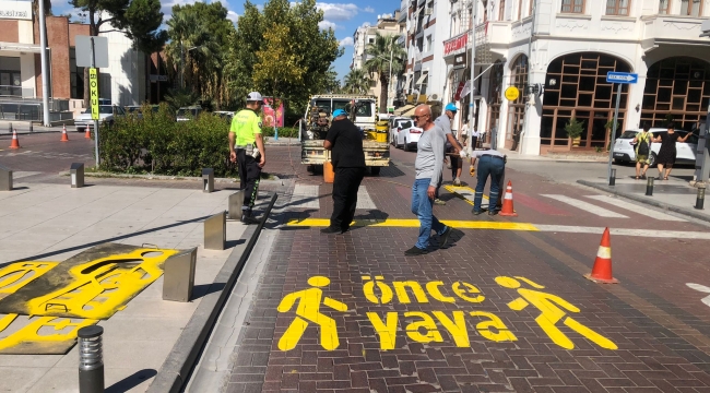 Yollar yenilendi ve boyandı