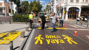 Yollar yenilendi ve boyandı