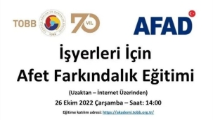 İş insanlarına işyerleri için afet farkındalık eğitim