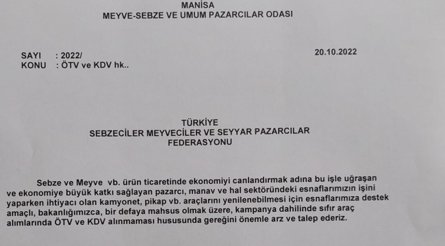 Pazarcılara ÖTV ve KDV'siz araç alım desteği