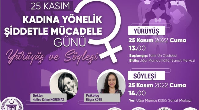 Akhisar'da"kadına yönelik şiddetle mücadele günü" yürüyüşü