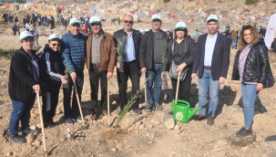 CHP'liler temiz hava,yeşil Soma için fidan dikti