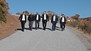 İki mahalle arasın soğuk asfalt çalışması tamamlandı