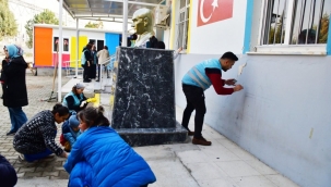 İmece çalışması ile yapılan okul eğitme açıldı