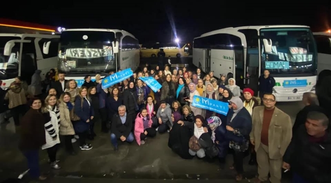 Manisa'lı ,912 iyi partili kadın 22 otobüsle Ankara'ya yola çıktı