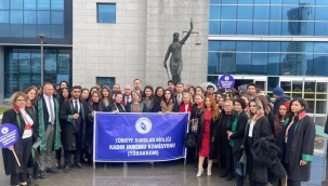 Yasak getirilen utanç davasına Manisa barosu avukatları da katıldı