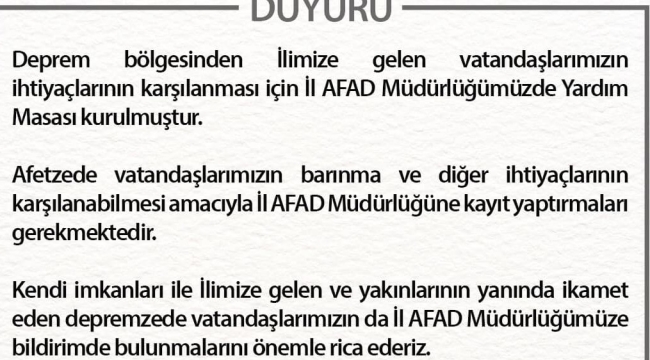 Manisa'da afetzedeler için yardım masası