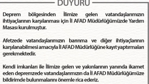 Manisa'da afetzedeler için yardım masası