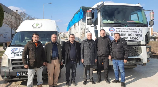 Saruhanlı 'da 6.yardım tırı da yola çıktı