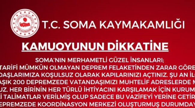 Soma'ya 200 depremzede aile geldi